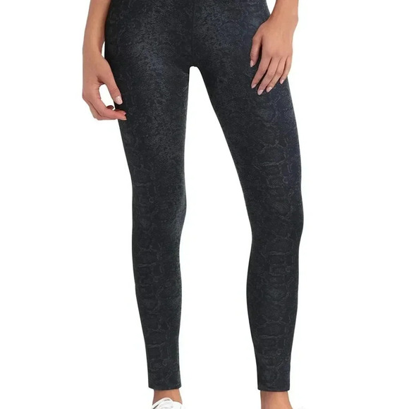 Halston Women's Snake-Skin Print Yoga Leggings High Waist Black Size L - Picture 1 of 7